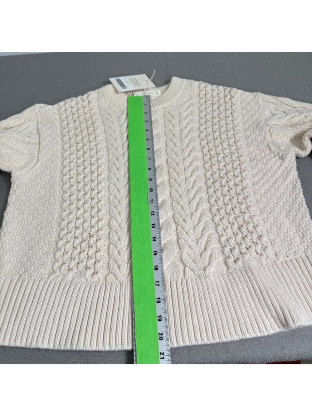 Everlane The Cable Sweater Everyday Organic Cotton Boxy Crewneck Fisherman Small - Picture 14 of 15